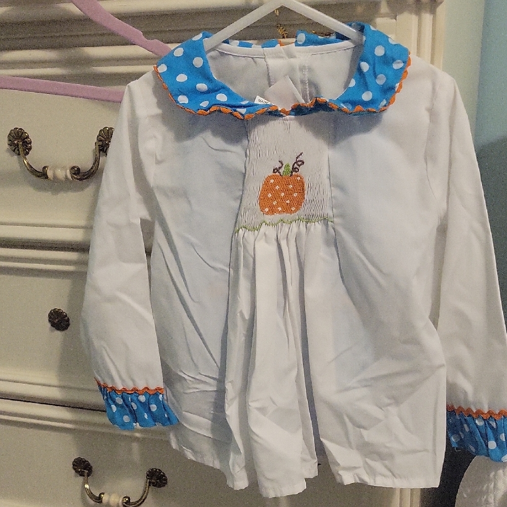 Girls Fall Pant Set With Pumpkin - Size 5, VGUC